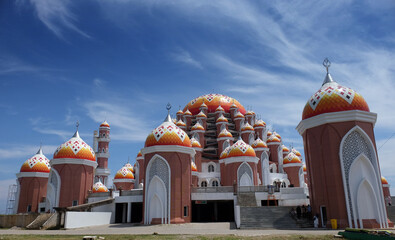 99 kubah mosque or 99 golden dome mosque at losari beach, makassar, indonesia