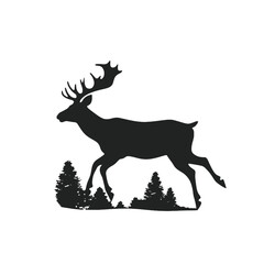 Deer leaping Silhouette 
