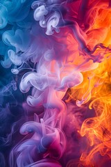 colorful abstract liquid smoke rising up - obrazy, fototapety, plakaty