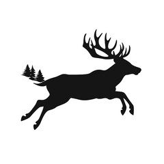 Deer leaping Silhouette 