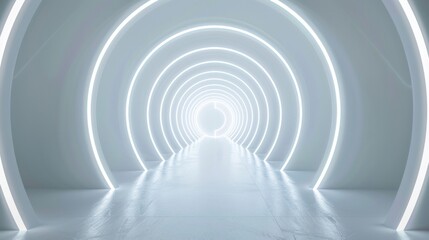 Futuristic White Circular Corridor