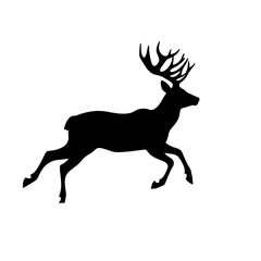 Deer leaping  Silhouette 