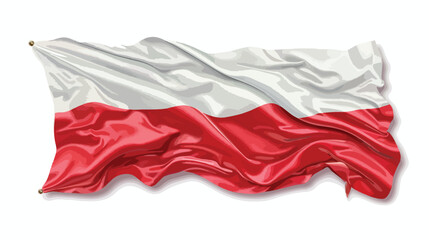 Poland - Waving national flag on silk texture Flat vector