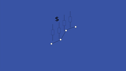  Candlestick Chart vector concept icon, Symbol, logo illustration. Symbol, logo illustration.