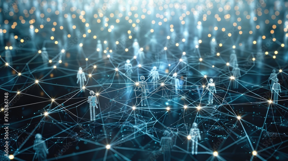 Aufkleber Social networking background. Generative AI.