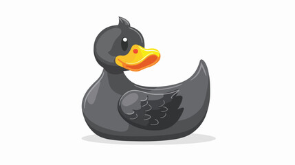 Rubber duck grey icon. Isolated on white background 