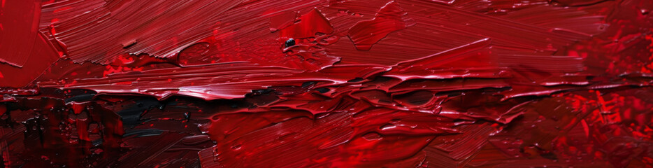 Abstract red oil painted banner background.