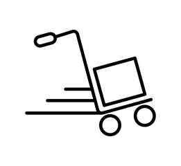 Transport linear icon of delivery, fast delivery. Concept for online home delivery to work. Vector illustration for web design. 
Web