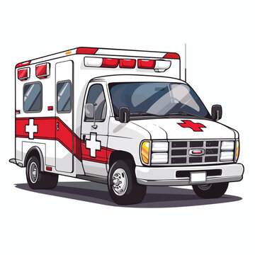 Hospital Ambulance Vehicle Symbol Icon cartoon 