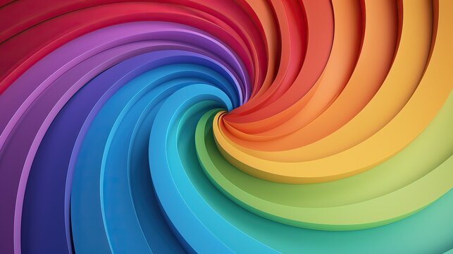 A colorful spiral with a rainbow pattern. The colors are vibrant and the spiral is very large. The image has a fun and playful mood
