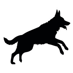   German shepherd dog silhouette isolated on a white background. Vector illustration