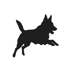 Defense German shepherd dog silhouette isolated on a white background. Vector illustration