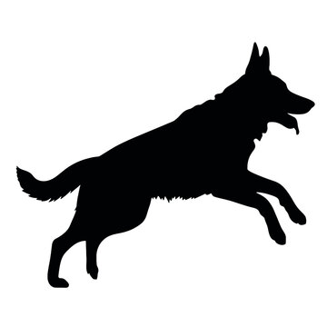 recommend clip art:   German shepherd dog silhouette isolated on a white background. Vector illustration