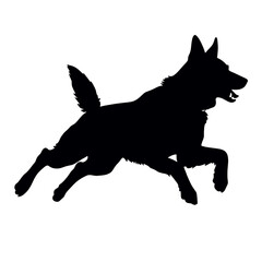 Defense German shepherd dog silhouette isolated on a white background. Vector illustration
