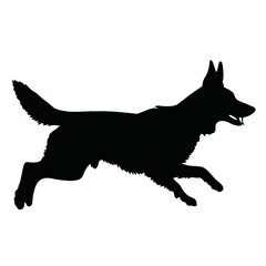 Defense German shepherd dog silhouette isolated on a white background. Vector illustration