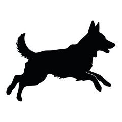 Defense German shepherd dog silhouette isolated on a white background. Vector illustration