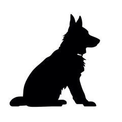 Defense German shepherd dog silhouette isolated on a white background. Vector illustration