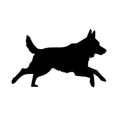 Defense German shepherd dog silhouette isolated on a white background. Vector illustration