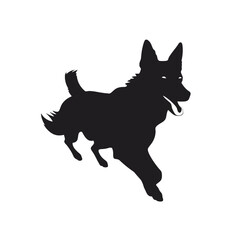 Defense German shepherd dog silhouette isolated on a white background. Vector illustration