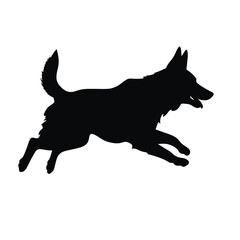 Defense German shepherd dog silhouette isolated on a white background. Vector illustration