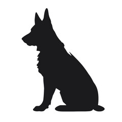 Defense German shepherd dog silhouette isolated on a white background. Vector illustration