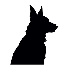 Defense German shepherd dog silhouette isolated on a white background. Vector illustration