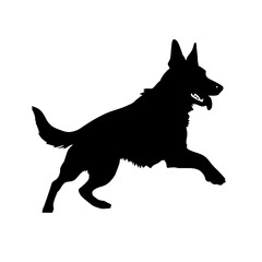 Defense German shepherd dog silhouette isolated on a white background. Vector illustration
