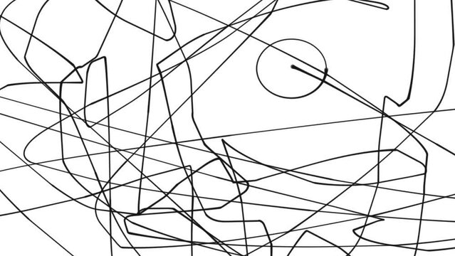 In the chaos of a tangled wire or line, the tip stands out in a circle.