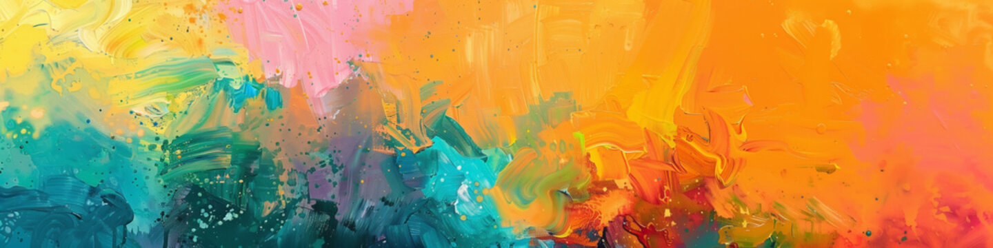 Colorful acrylic painting abstract background banner