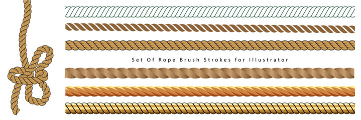 Seamless rope brush set for illustrator