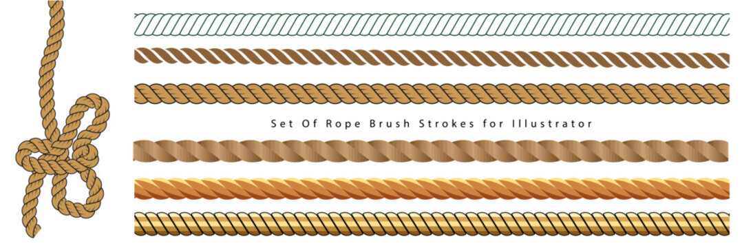 Seamless rope brush set for illustrator