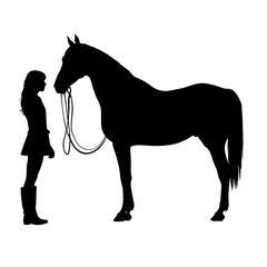 Obraz premium horse and girl Silhouette 