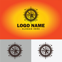 Compass logo icon vector art graphics for business brand app icon direction compass logo template