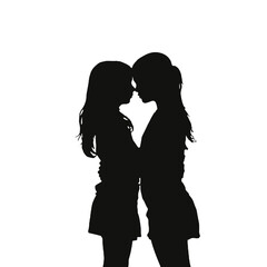 Young female lesbian couple hugging and kissing each other. LGBT couple, lesbian couple