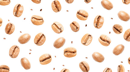 Beige Coffee Beans on Transparent Background PNG