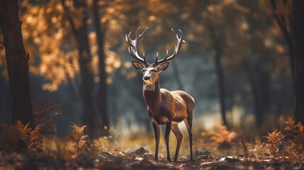 Deer in the forest, calm, bright, nature, wallpaper, banner
