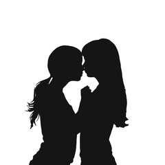 Young female lesbian couple hugging and kissing each other. LGBT couple, lesbian couple