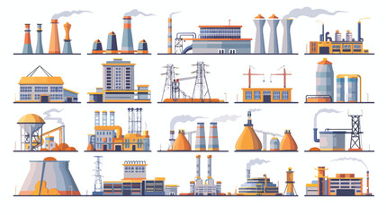 Concept of industrial plant and manufacture building.