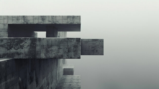 Minimalist surreal, unnerving architectural composition that defies all expectations.
