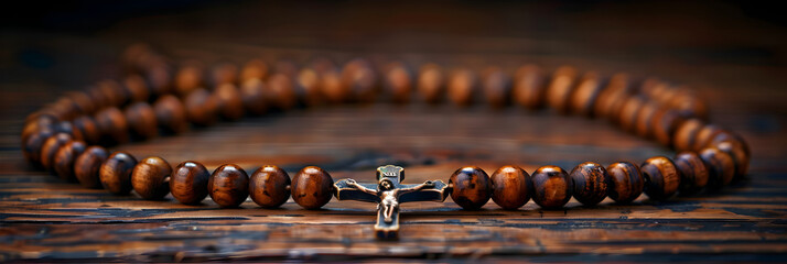  Exploring the Rosary's Spiritual Shield,
answer your prayers cropped shot of a man holding a rosary and praying - obrazy, fototapety, plakaty