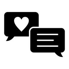   Love Chat glyph icon