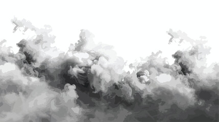 Dense smoke on black background.. flat vector isolated