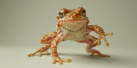A small frog with a big smile on its face. Generative AI.