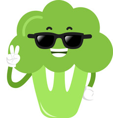 cute broccoli cartoon character. cute vegetable