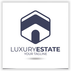 Luxury real estate logo design template