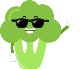 cute broccoli cartoon character. cute vegetable