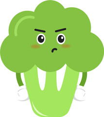 cute broccoli cartoon character. cute vegetable