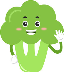 cute broccoli cartoon character. cute vegetable