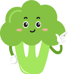 cute broccoli cartoon character. cute vegetable
