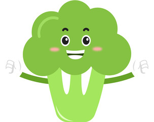 cute broccoli cartoon character. cute vegetable